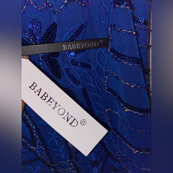 Blue Babeyond Women’s 1920’s Flapper Dress - Picture 5 of 5
